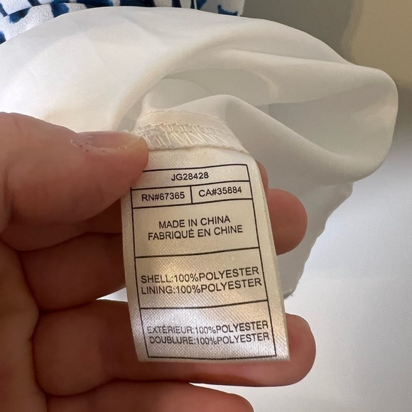 2/$30 Jack - Blue White Cold Shoulder Mini Dress Spaghetti Strap XS - Picture 8 of 8